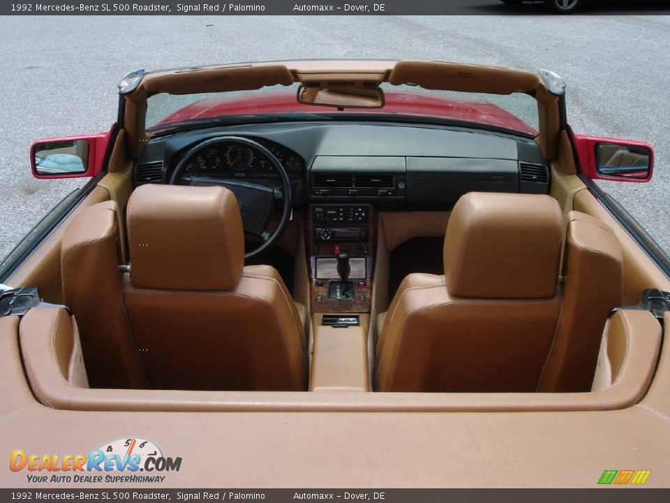 1992 Mercedes-Benz SL 500 Roadster Signal Red / Palomino Photo #3