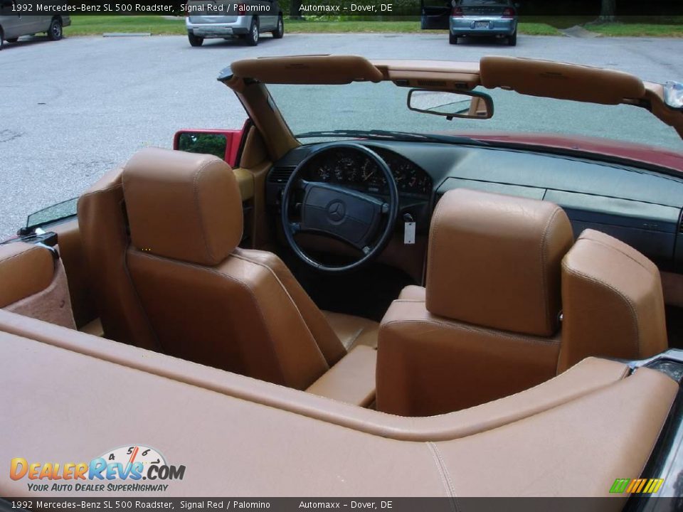 1992 Mercedes-Benz SL 500 Roadster Signal Red / Palomino Photo #5