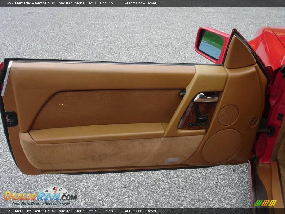 1992 Mercedes-Benz SL 500 Roadster Signal Red / Palomino Photo #11