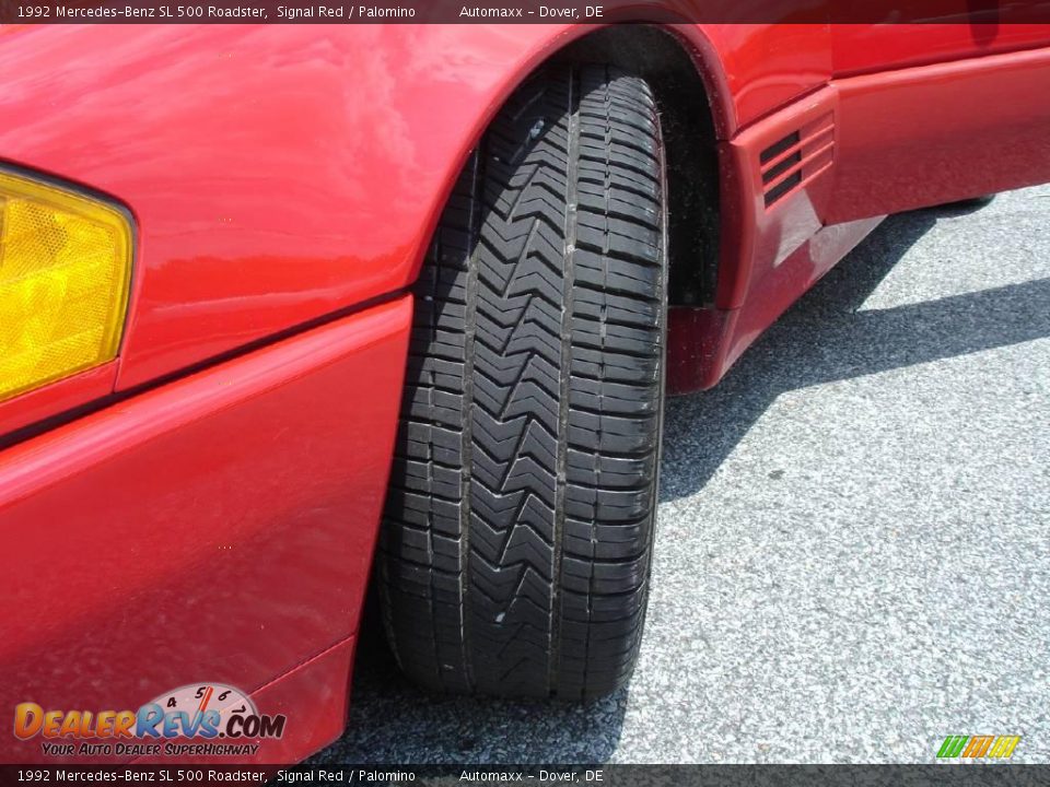 1992 Mercedes-Benz SL 500 Roadster Signal Red / Palomino Photo #27