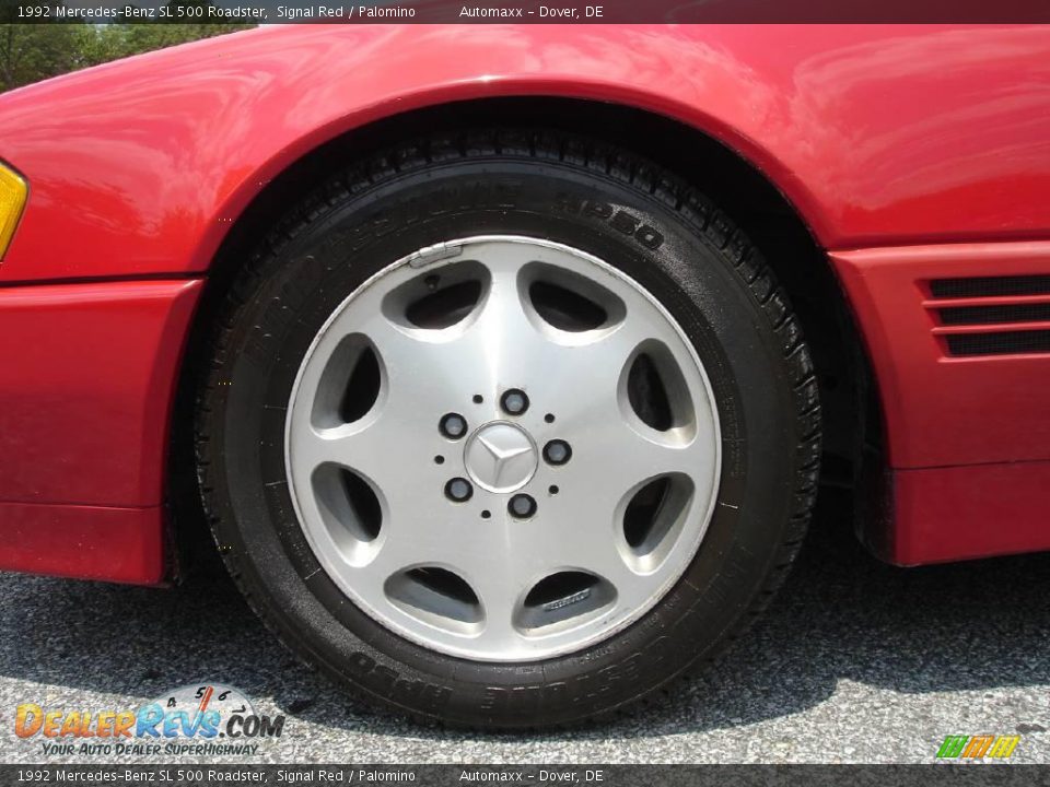 1992 Mercedes-Benz SL 500 Roadster Signal Red / Palomino Photo #28