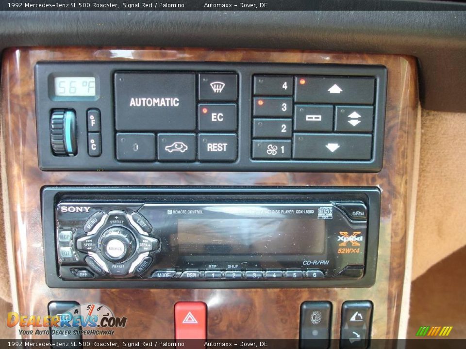 1992 Mercedes-Benz SL 500 Roadster Signal Red / Palomino Photo #29