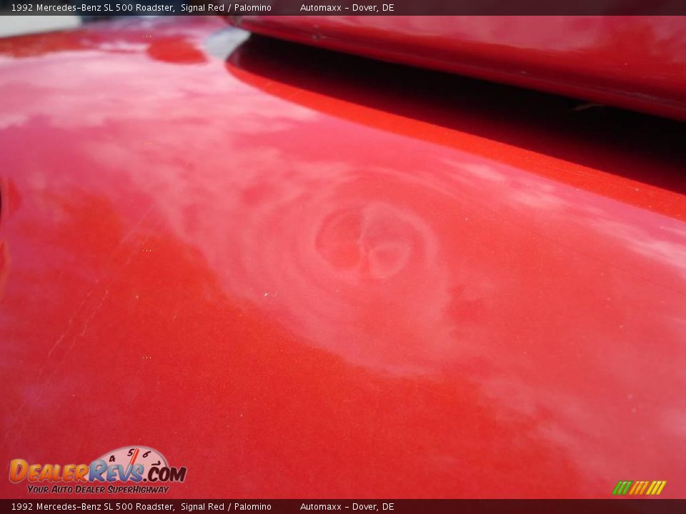 1992 Mercedes-Benz SL 500 Roadster Signal Red / Palomino Photo #36