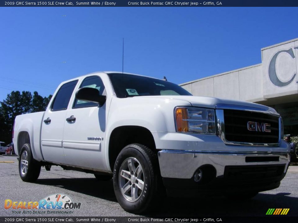 2009 GMC Sierra 1500 SLE Crew Cab Summit White / Ebony Photo #2