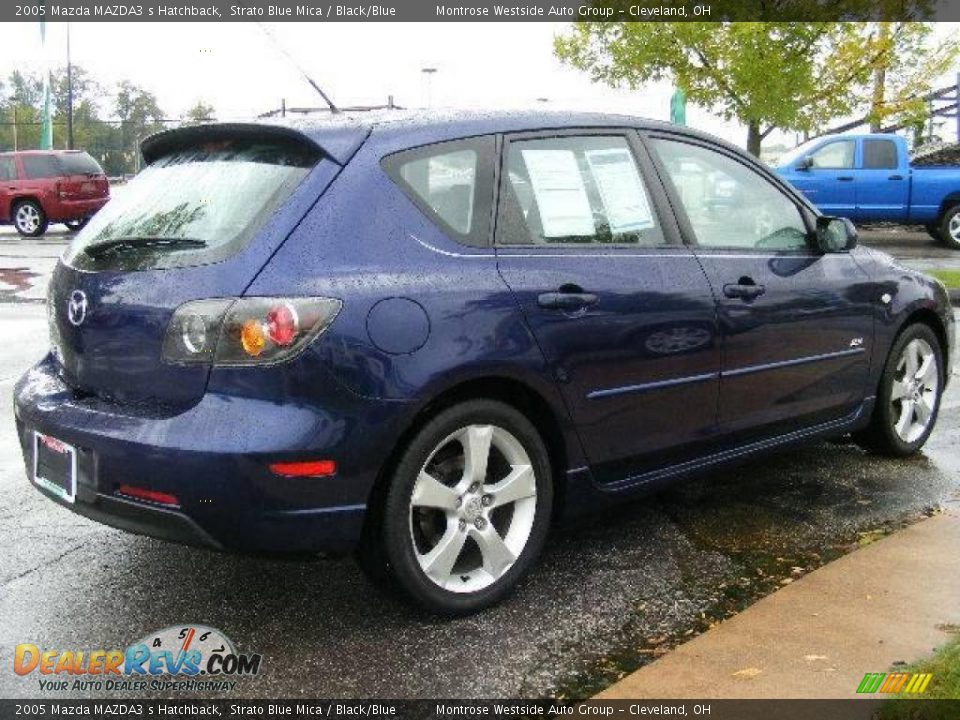 2005 Mazda MAZDA3 s Hatchback Strato Blue Mica / Black/Blue Photo #5