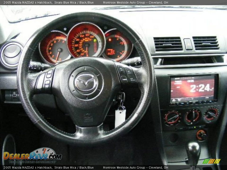 2005 Mazda MAZDA3 s Hatchback Strato Blue Mica / Black/Blue Photo #15