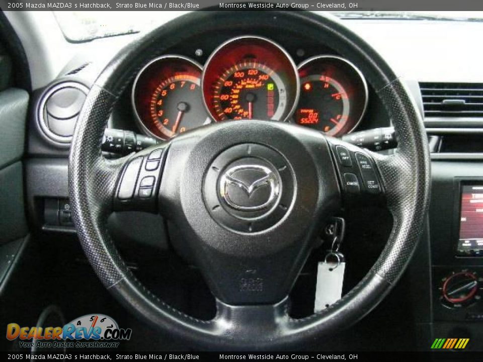 2005 Mazda MAZDA3 s Hatchback Strato Blue Mica / Black/Blue Photo #16