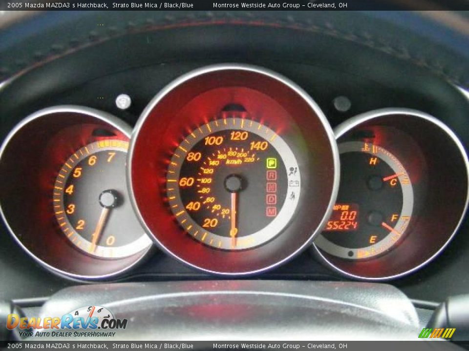 2005 Mazda MAZDA3 s Hatchback Strato Blue Mica / Black/Blue Photo #17