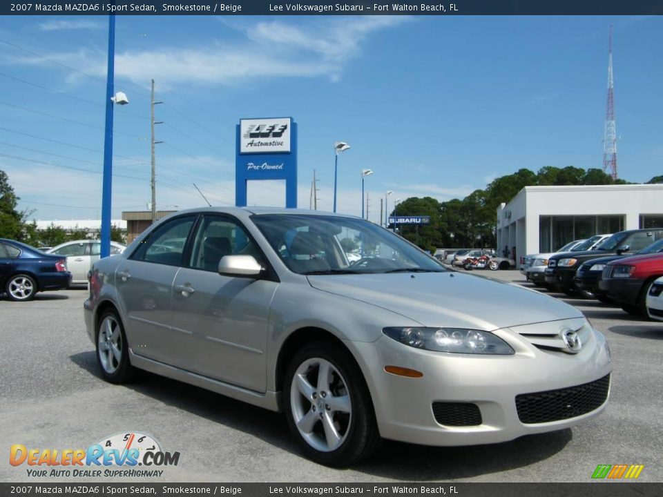 2007 Mazda MAZDA6 i Sport Sedan Smokestone / Beige Photo #7