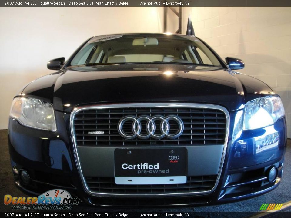 2007 Audi A4 2.0T quattro Sedan Deep Sea Blue Pearl Effect / Beige Photo #2