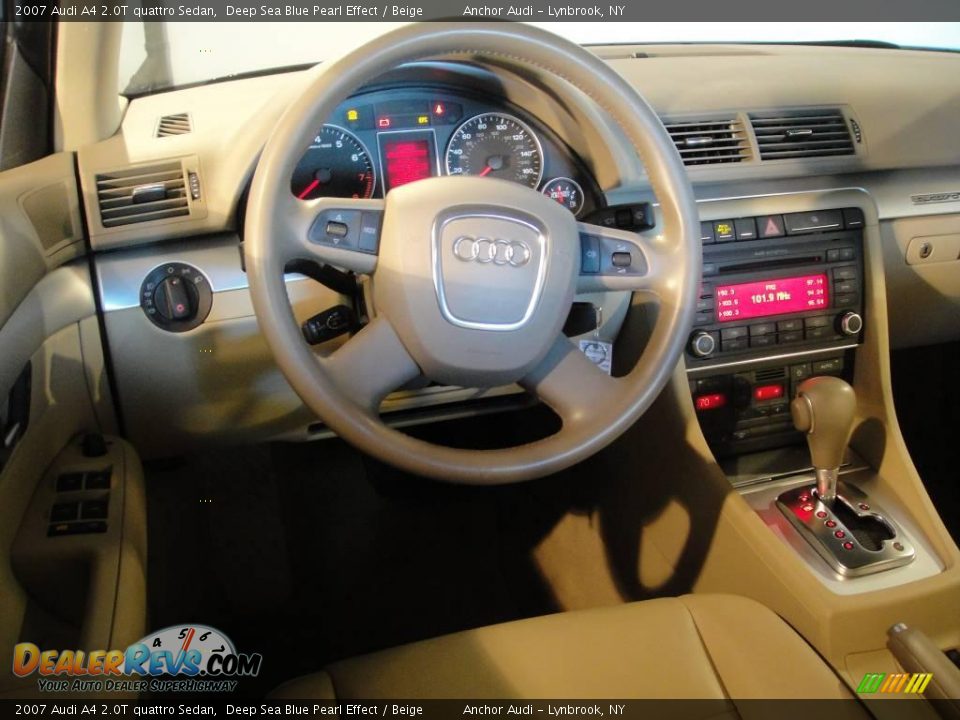 2007 Audi A4 2.0T quattro Sedan Deep Sea Blue Pearl Effect / Beige Photo #11
