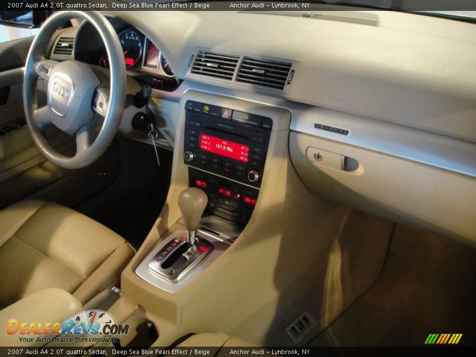 2007 Audi A4 2.0T quattro Sedan Deep Sea Blue Pearl Effect / Beige Photo #13