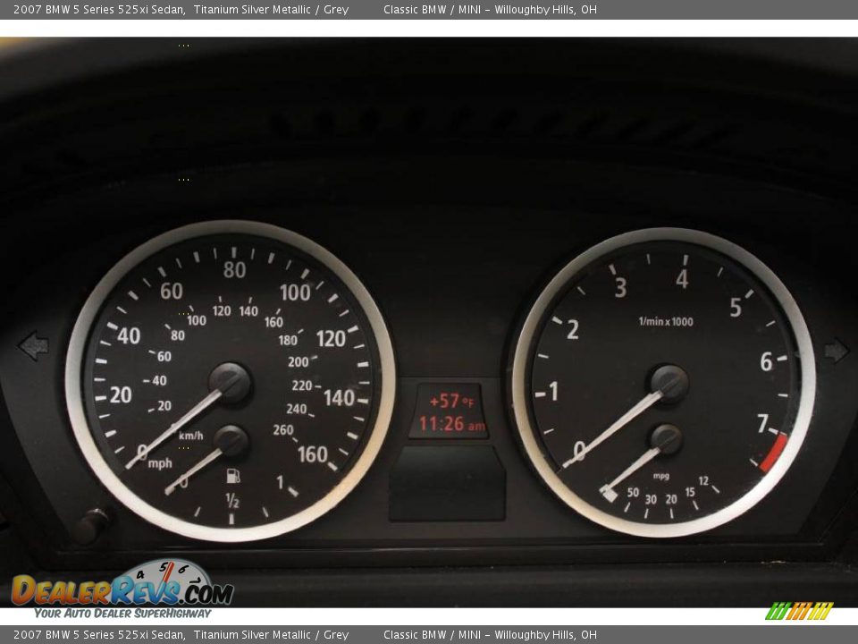 2007 BMW 5 Series 525xi Sedan Titanium Silver Metallic / Grey Photo #14