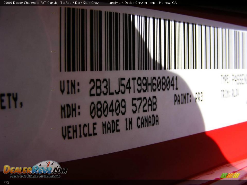 Dodge Color Code PR3 TorRed