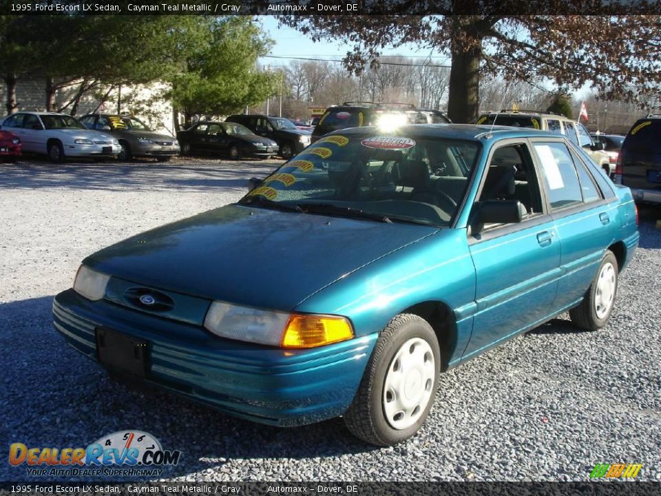 1995 Ford Escort LX Sedan Cayman Teal Metallic / Gray Photo #1