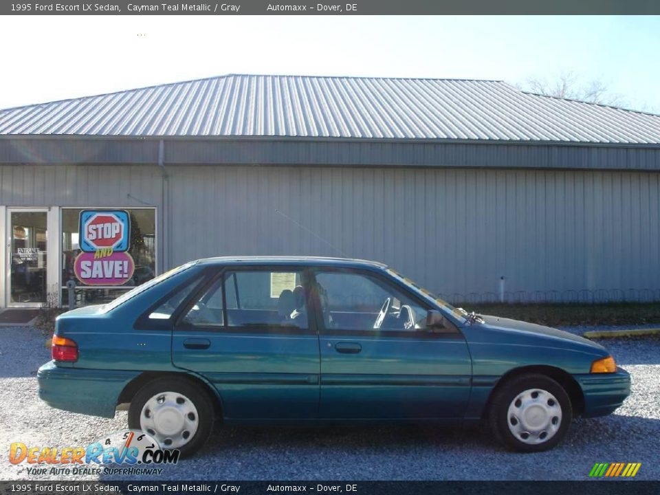 1995 Ford Escort LX Sedan Cayman Teal Metallic / Gray Photo #4