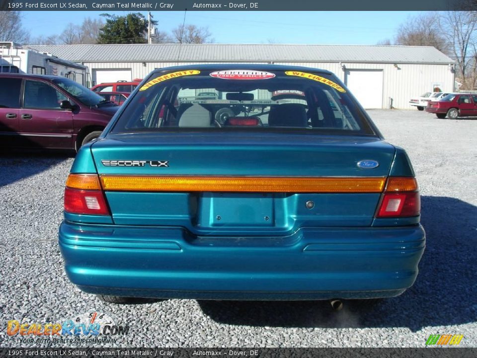 1995 Ford Escort LX Sedan Cayman Teal Metallic / Gray Photo #6