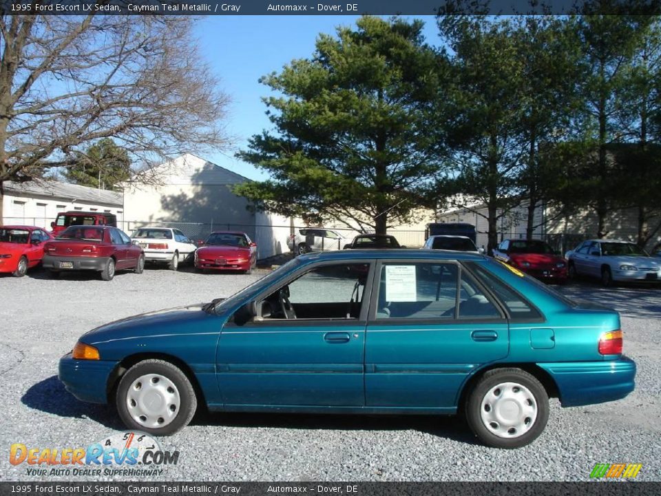 1995 Ford Escort LX Sedan Cayman Teal Metallic / Gray Photo #8