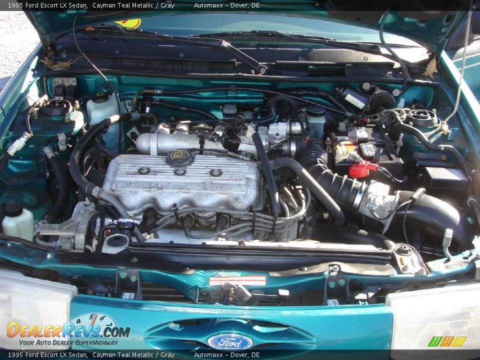 1995 Ford Escort LX Sedan Cayman Teal Metallic / Gray Photo #20