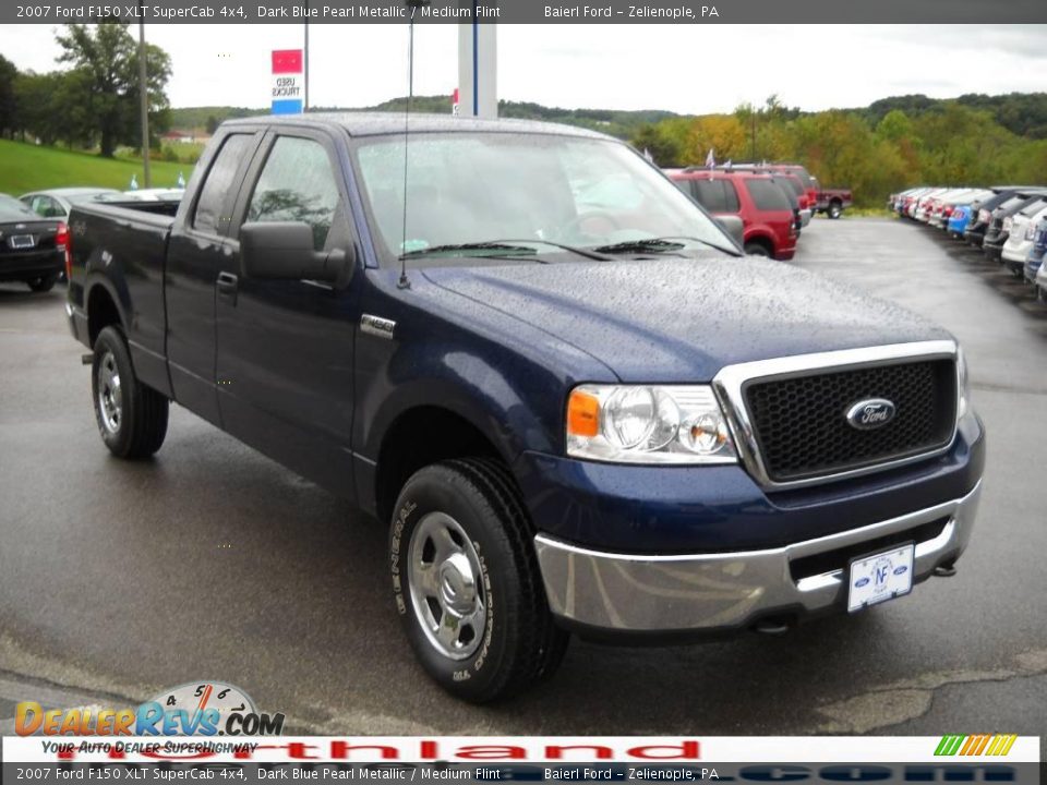 2007 Ford F150 XLT SuperCab 4x4 Dark Blue Pearl Metallic / Medium Flint Photo #4