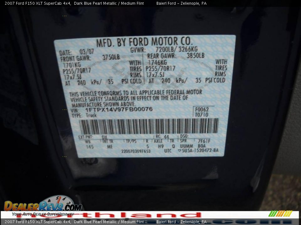 2007 Ford F150 XLT SuperCab 4x4 Dark Blue Pearl Metallic / Medium Flint Photo #12