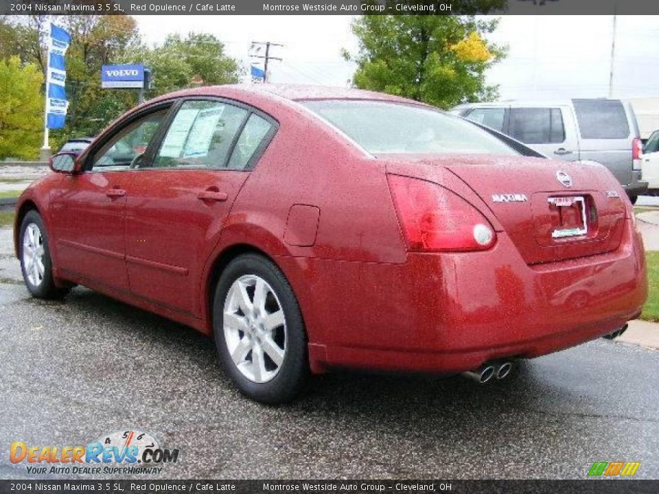 2004 Nissan Maxima 3.5 SL Red Opulence / Cafe Latte Photo #3