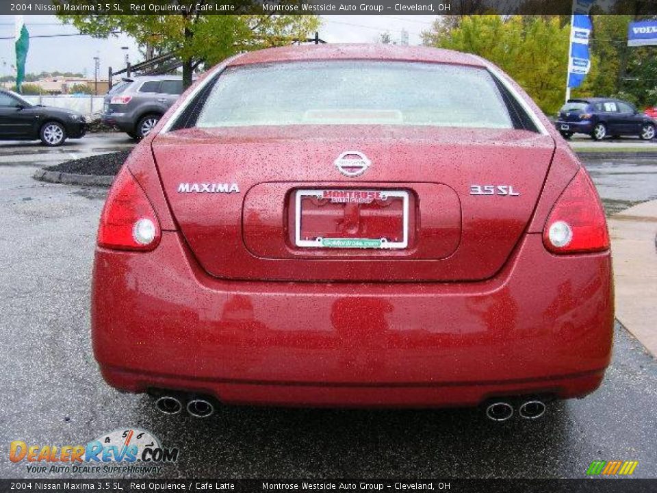 2004 Nissan Maxima 3.5 SL Red Opulence / Cafe Latte Photo #4