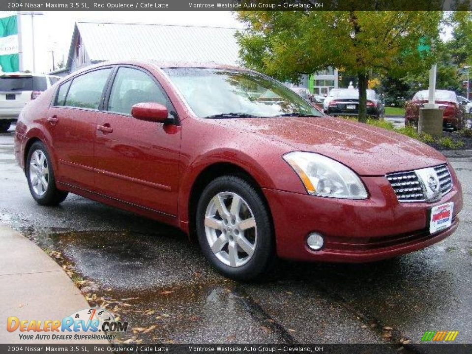 2004 Nissan Maxima 3.5 SL Red Opulence / Cafe Latte Photo #7