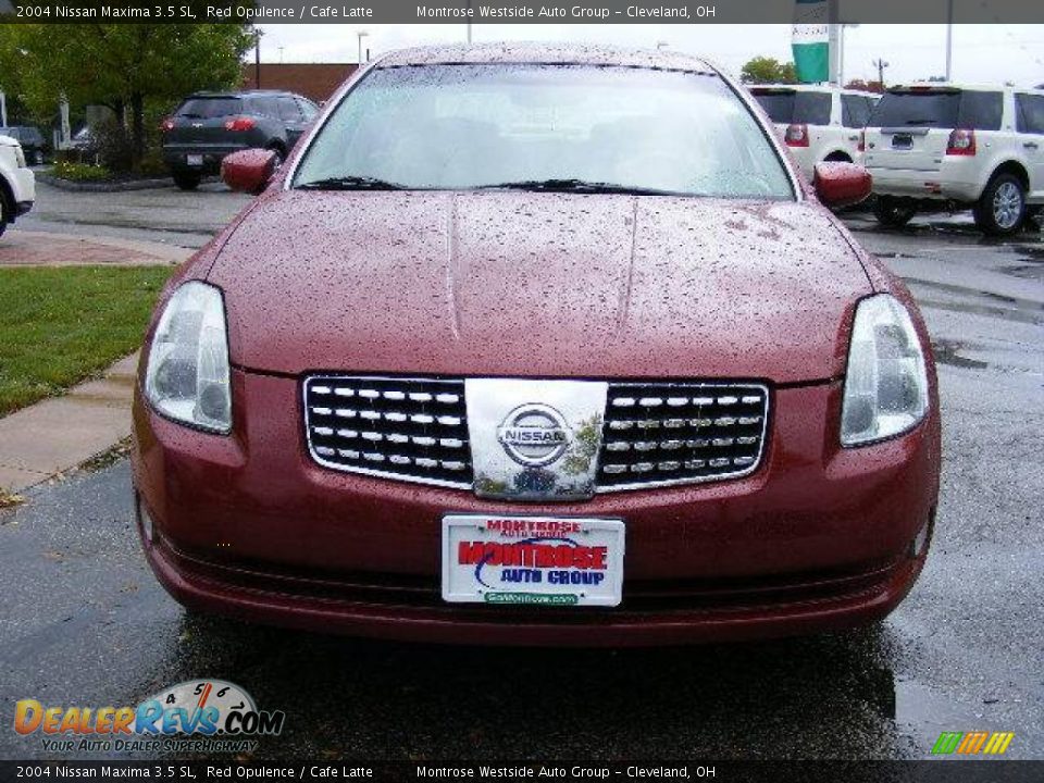 2004 Nissan Maxima 3.5 SL Red Opulence / Cafe Latte Photo #8
