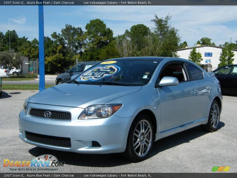 2007 Scion tC Azure Blue Pearl / Dark Charcoal Photo #1