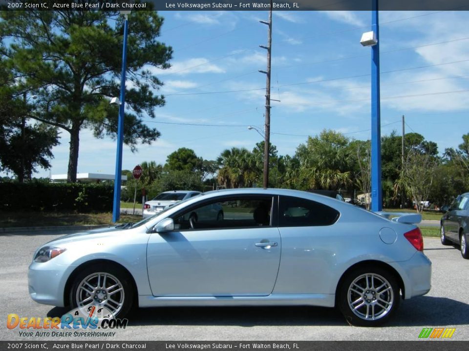 2007 Scion tC Azure Blue Pearl / Dark Charcoal Photo #2