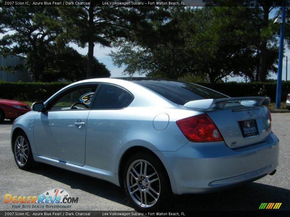 2007 Scion tC Azure Blue Pearl / Dark Charcoal Photo #3