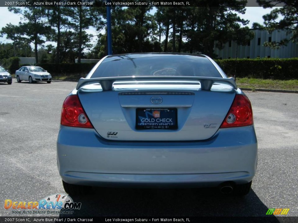 2007 Scion tC Azure Blue Pearl / Dark Charcoal Photo #4