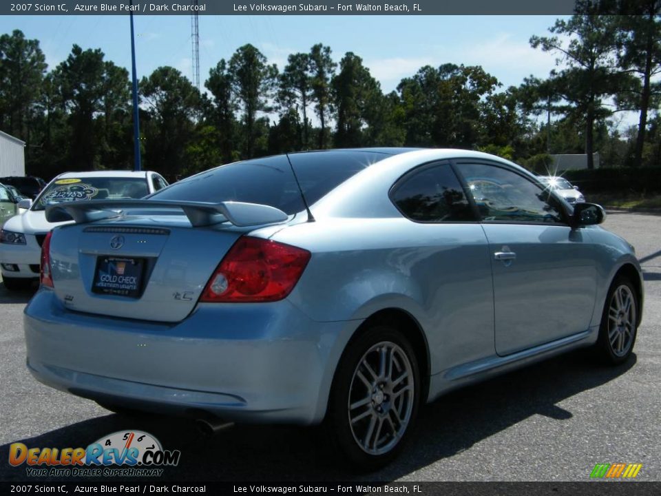2007 Scion tC Azure Blue Pearl / Dark Charcoal Photo #5