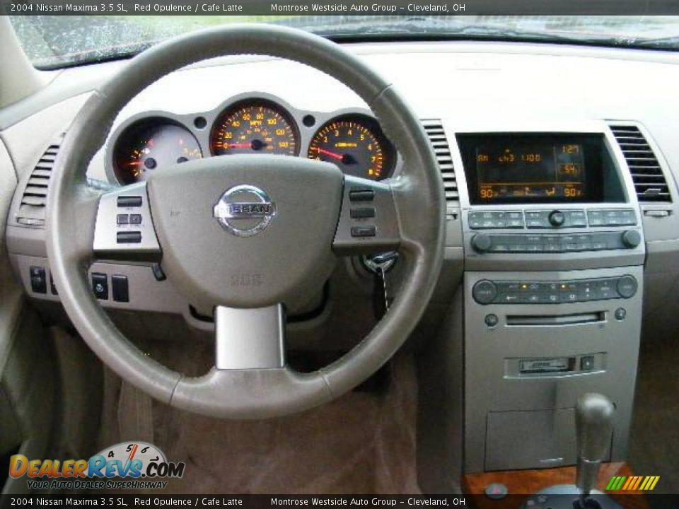 2004 Nissan Maxima 3.5 SL Red Opulence / Cafe Latte Photo #15