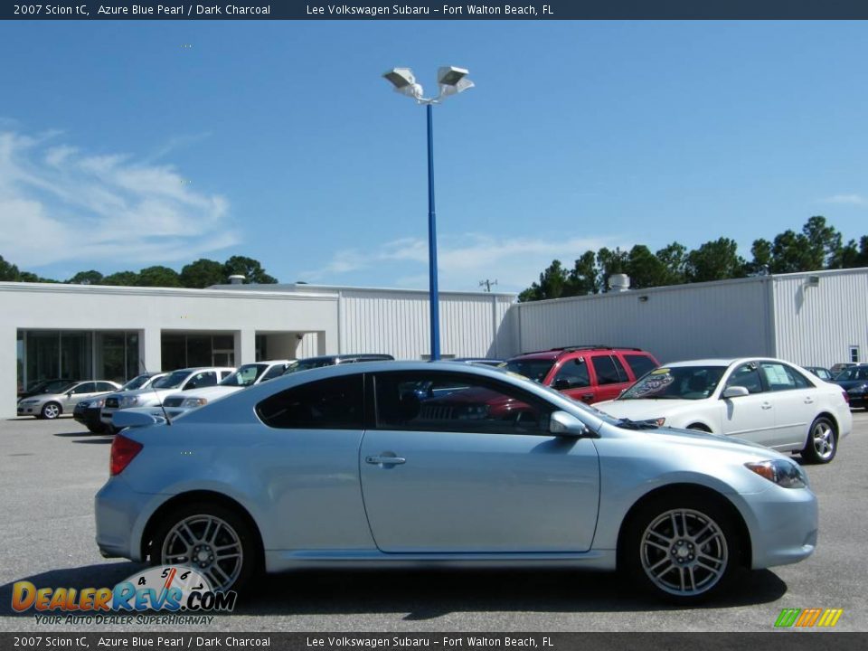 2007 Scion tC Azure Blue Pearl / Dark Charcoal Photo #6