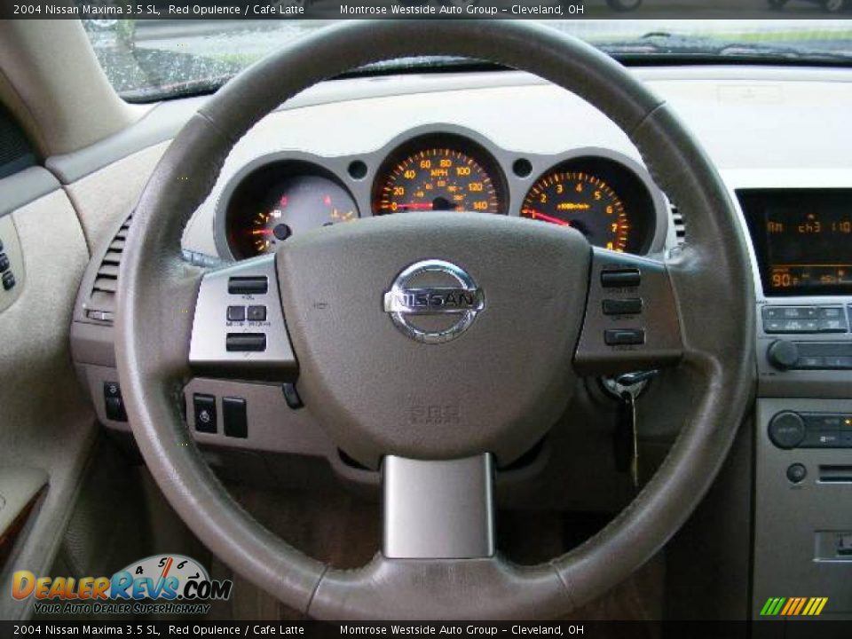 2004 Nissan Maxima 3.5 SL Red Opulence / Cafe Latte Photo #16