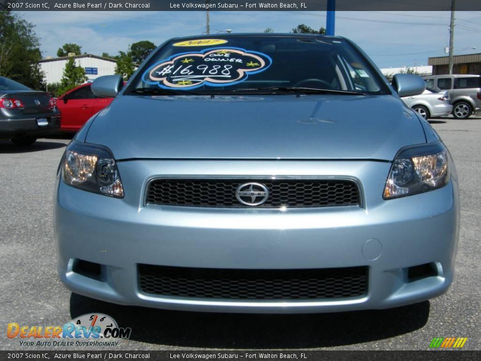 2007 Scion tC Azure Blue Pearl / Dark Charcoal Photo #8