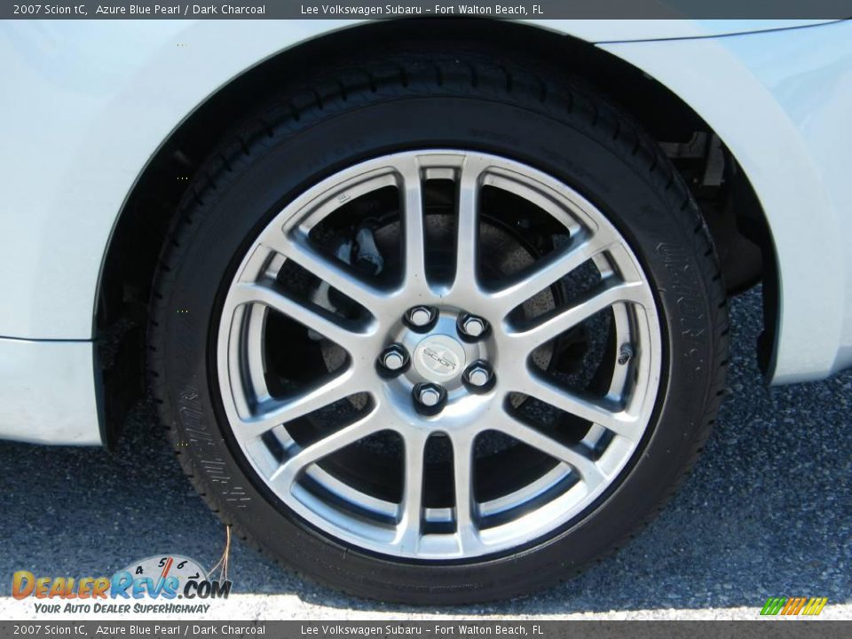 2007 Scion tC Azure Blue Pearl / Dark Charcoal Photo #12