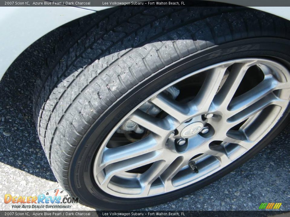 2007 Scion tC Azure Blue Pearl / Dark Charcoal Photo #13