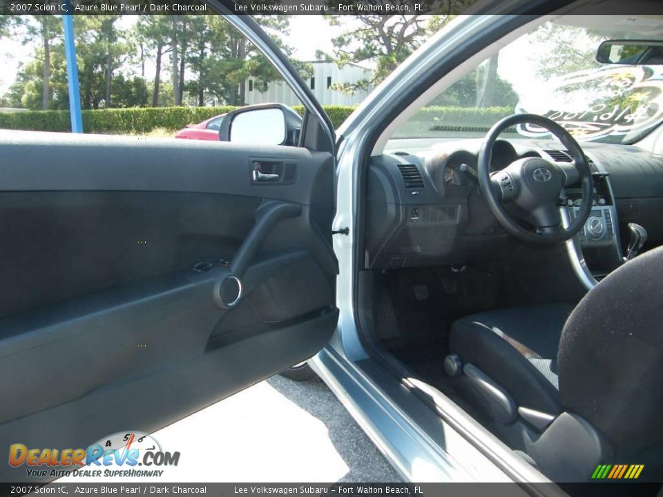 2007 Scion tC Azure Blue Pearl / Dark Charcoal Photo #14