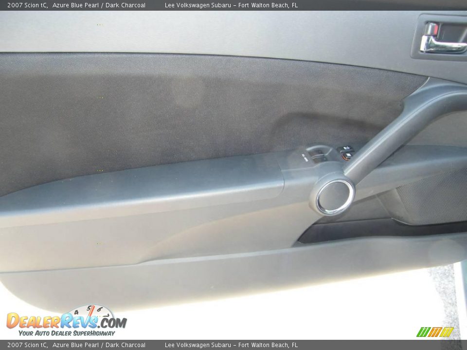 2007 Scion tC Azure Blue Pearl / Dark Charcoal Photo #17