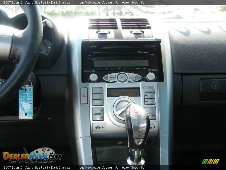 2007 Scion tC Azure Blue Pearl / Dark Charcoal Photo #20