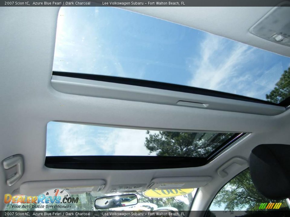 2007 Scion tC Azure Blue Pearl / Dark Charcoal Photo #21