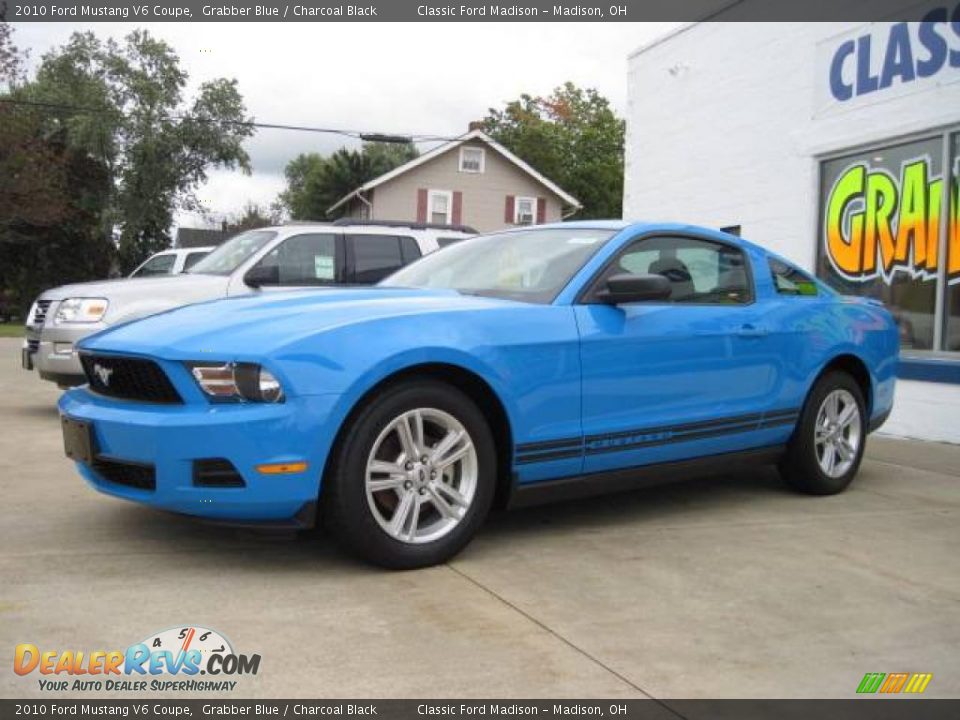 2010 Ford Mustang V6 Coupe Grabber Blue / Charcoal Black Photo #1