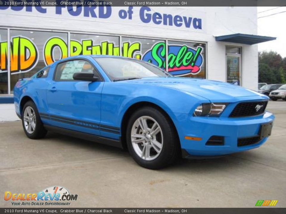 2010 Ford Mustang V6 Coupe Grabber Blue / Charcoal Black Photo #3