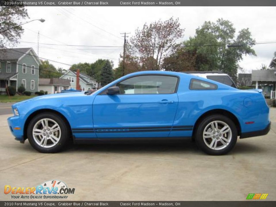 2010 Ford Mustang V6 Coupe Grabber Blue / Charcoal Black Photo #6