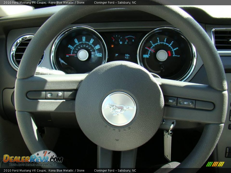2010 Ford Mustang V6 Coupe Kona Blue Metallic / Stone Photo #16