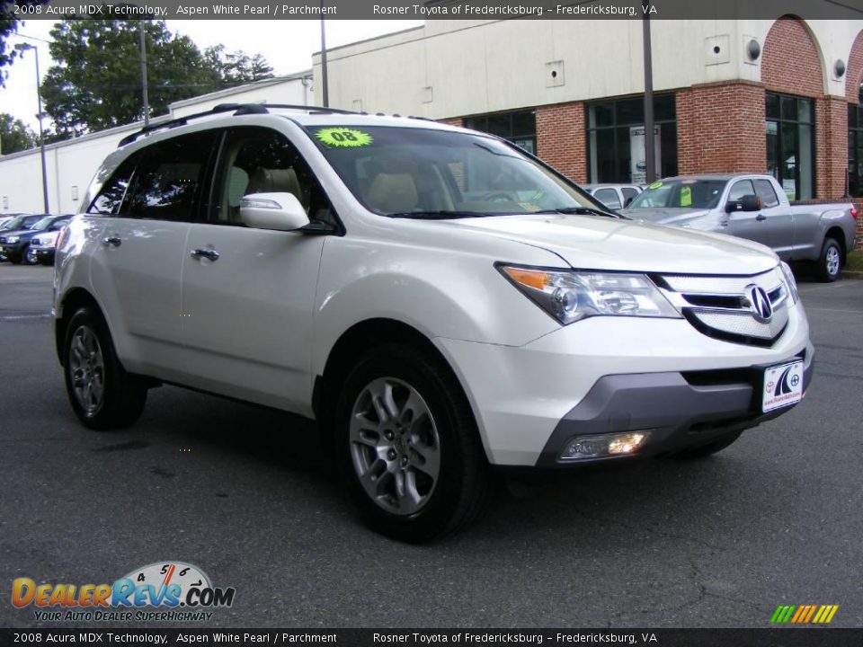 2008 Acura MDX Technology Aspen White Pearl / Parchment Photo #2