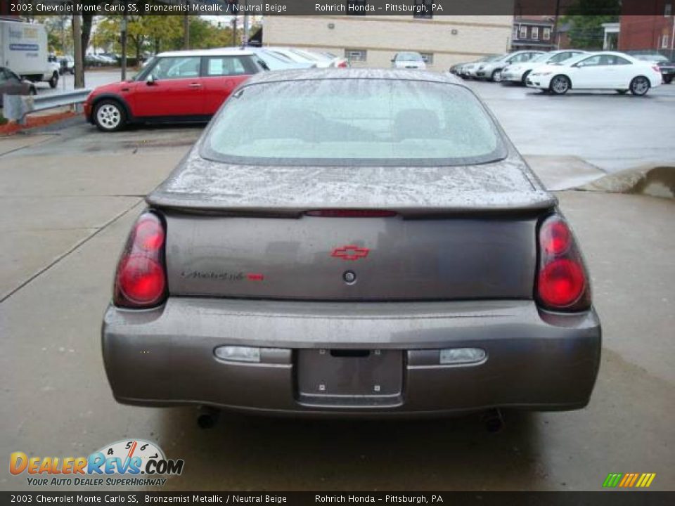 2003 Chevrolet Monte Carlo SS Bronzemist Metallic / Neutral Beige Photo #3